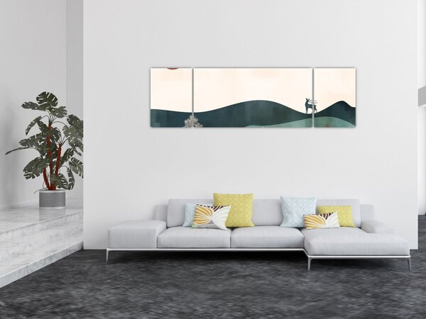 Obraz - Ilustrowany krajobraz (170x50 cm)