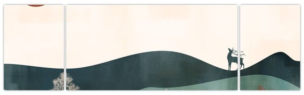Obraz - Ilustrowany krajobraz (170x50 cm)