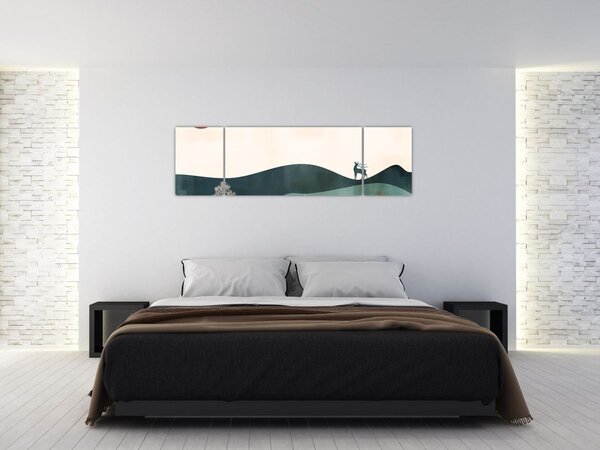 Obraz - Ilustrowany krajobraz (170x50 cm)