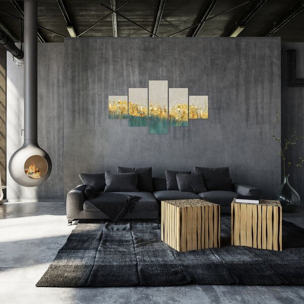 Obraz - Tekstura ze złotą dekoracją (125x70 cm)