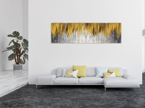 Obraz - Złote linie (170x50 cm)