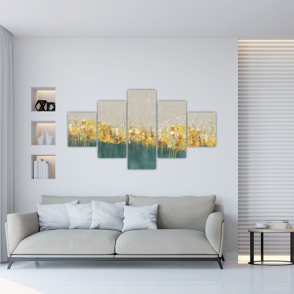 Obraz - Tekstura ze złotą dekoracją (125x70 cm)