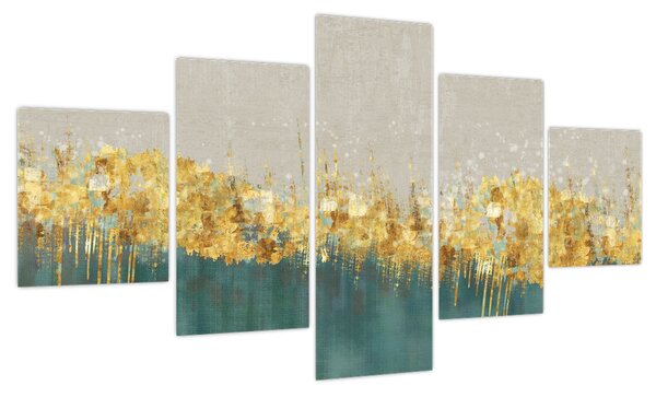 Obraz - Tekstura ze złotą dekoracją (125x70 cm)