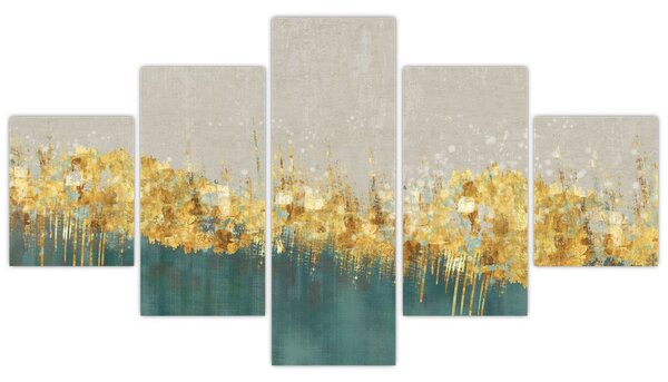 Obraz - Tekstura ze złotą dekoracją (125x70 cm)
