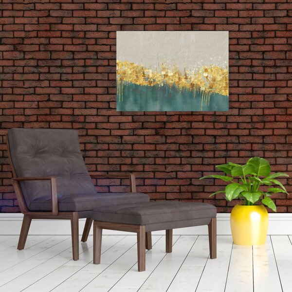 Obraz - Tekstura ze złotą dekoracją (70x50 cm)