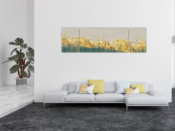 Obraz - Tekstura ze złotą dekoracją (170x50 cm)
