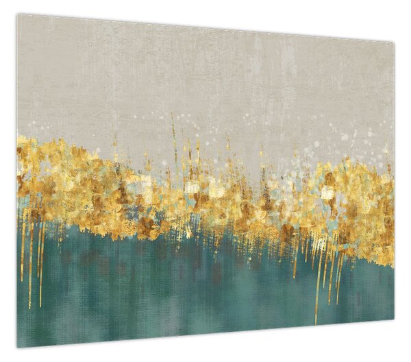 Obraz - Tekstura ze złotą dekoracją (70x50 cm)