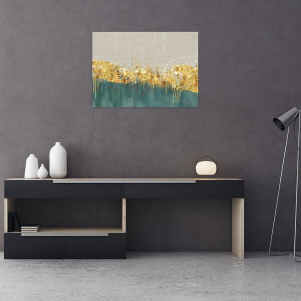Obraz - Tekstura ze złotą dekoracją (70x50 cm)