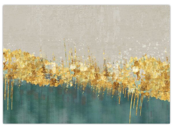 Obraz - Tekstura ze złotą dekoracją (70x50 cm)