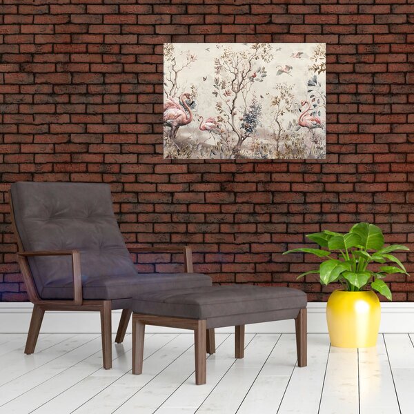 Obraz - Rysunek flamingów (70x50 cm)