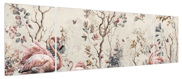 Obraz - Rysunek flamingów (170x50 cm)