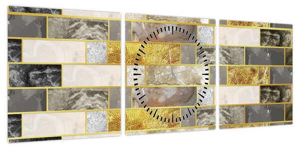 Obraz - Dekoracje z teksturami (z zegarem) (90x30 cm)