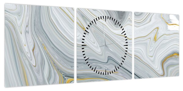 Obraz - Abstrakcja (z zegarem) (90x30 cm)