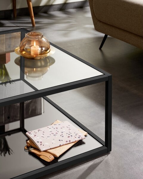 Czarny stolik Kave Home Green Hill, 80x80 cm