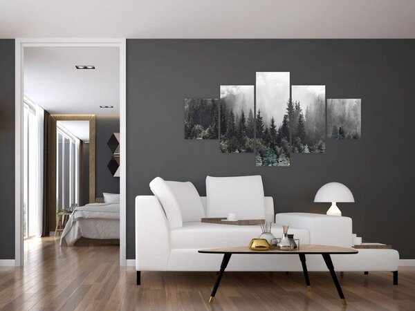 Obraz - Las z ilustrowanymi elementami (125x70 cm)