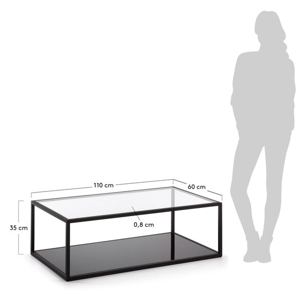 Czarny stolik Kave Home Green Hill, 110x60 cm