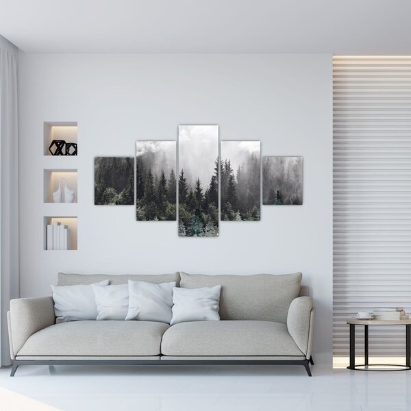 Obraz - Las z ilustrowanymi elementami (125x70 cm)