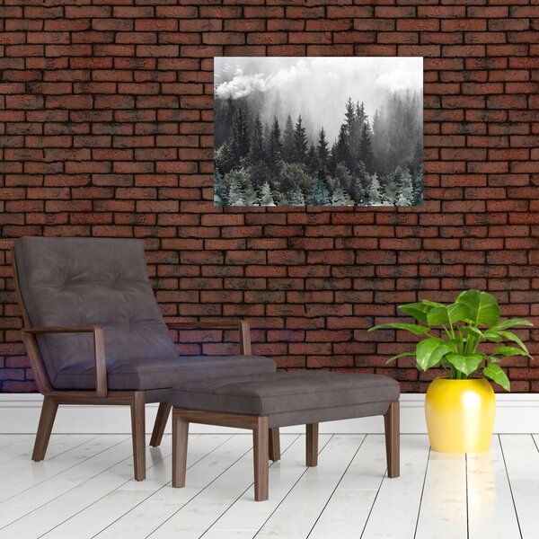 Obraz - Las z ilustrowanymi elementami (70x50 cm)