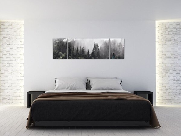 Obraz - Las z ilustrowanymi elementami (170x50 cm)