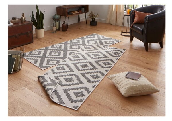 Szary chodnik dwustronny NORTHRUGS Malta, 80x345 cm