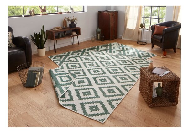 Zielono-kremowy dywan dwustronny NORTHRUGS Malta, 80x150 cm