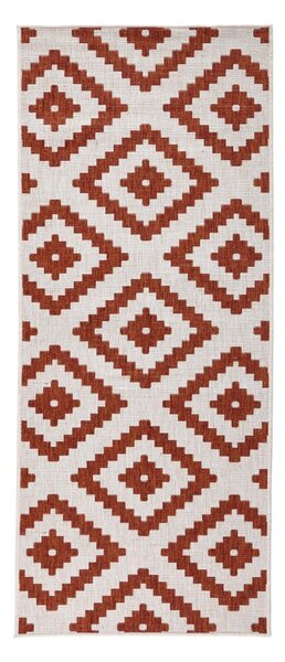 Brązowo-kremowy chodnik odpowiedni na zewnątrz NORTHRUGS Malta, 80x250 cm