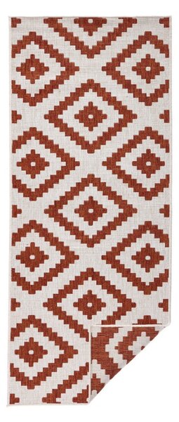 Brązowo-kremowy chodnik odpowiedni na zewnątrz NORTHRUGS Malta, 80x250 cm