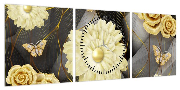 Obraz - Decor II. (z zegarem) (90x30 cm)