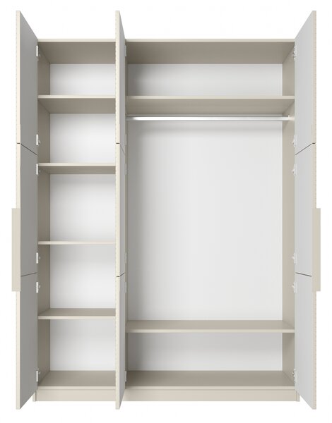 Szafa Asha 150 cm z metalowymi uchwytami - kaszmir / kaszmirowe uchwyty