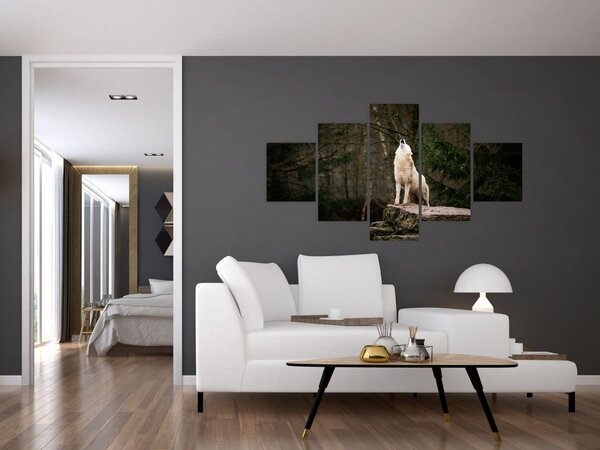 Obraz - Wycie wilka (125x70 cm)
