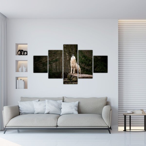 Obraz - Wycie wilka (125x70 cm)
