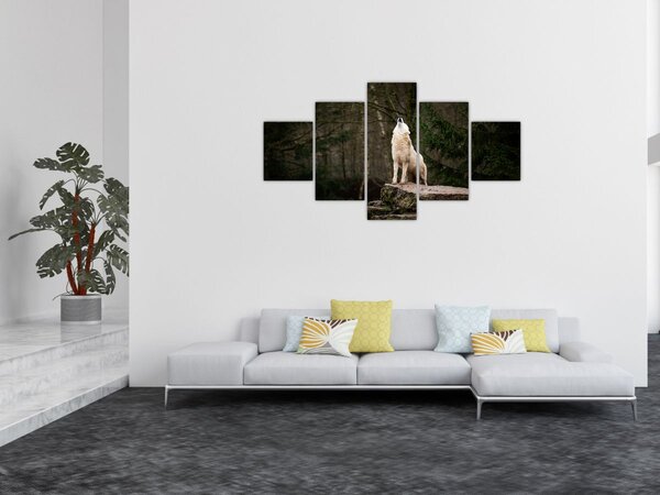 Obraz - Wycie wilka (125x70 cm)