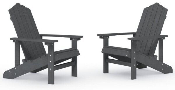 Krzesła ogrodowe adirondack, 2 szt., hdpe, antracytowe