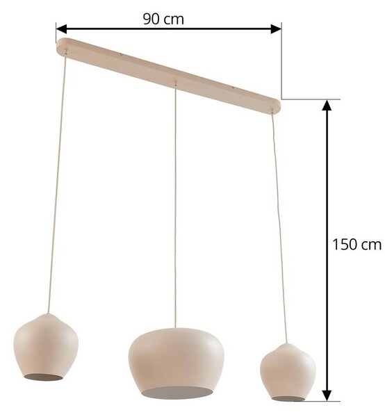 Lampa wisząca Malisa Lucande, możliwość ściemniania, kremowy / amber, salon / jadalnia, metal, skandynawski