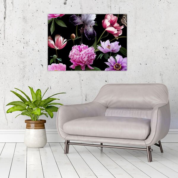Obraz - Ilustracja kwiatów (70x50 cm)
