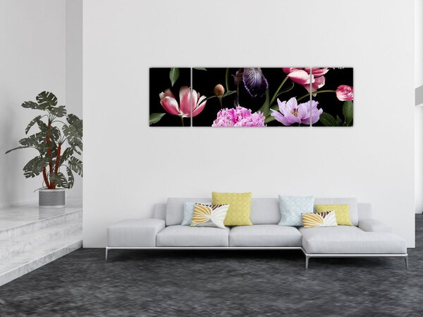 Obraz - Ilustracja kwiatów (170x50 cm)