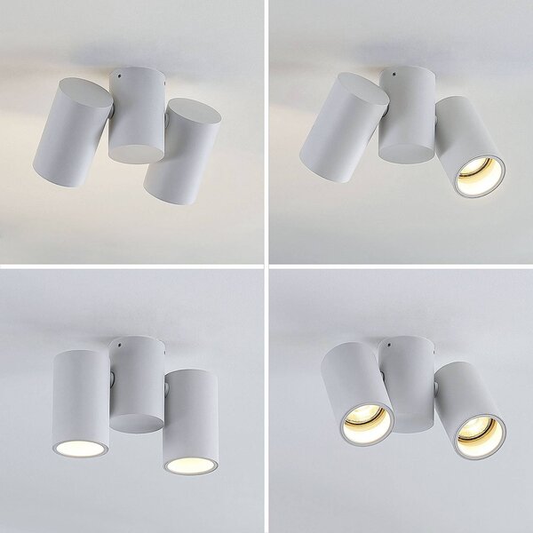 Lampa sufitowa Gesina Arcchio, możliwość ściemniania, biały / opal, salon / jadalnia, aluminium, nowoczesny
