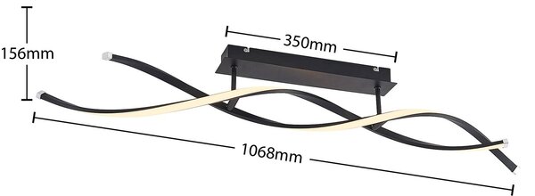Lampa sufitowa LED Welina Lindby, możliwość ściemniania, czarny, salon / jadalnia, metal, nowoczesny