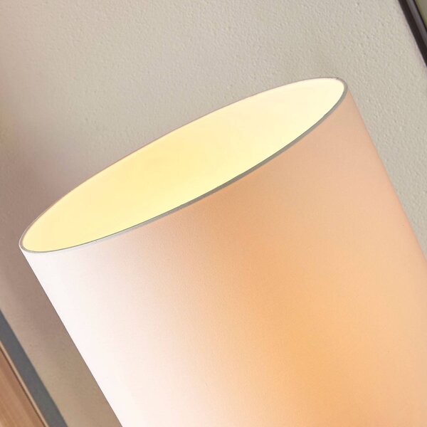 Lampa stojąca Parsa Lindby, biały / opal, salon / jadalnia, tkanina / materiał / jedwab, młodzieżowy