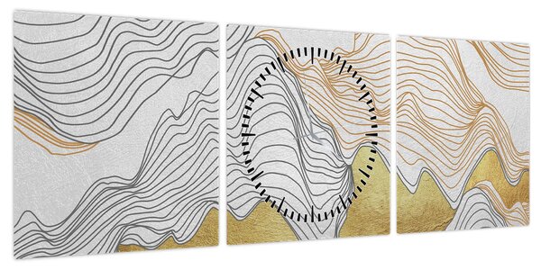 Obraz - Decor III. (z zegarem) (90x30 cm)