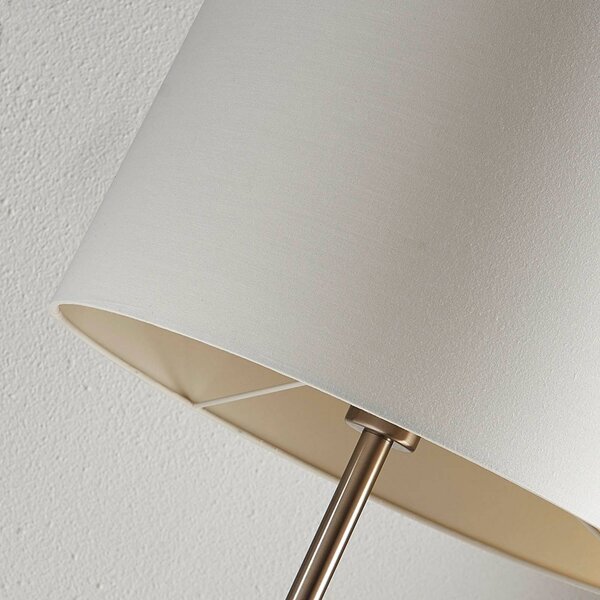 Lampa stojąca Parsa Lindby, biały / opal, salon / jadalnia, tkanina / materiał / jedwab, młodzieżowy