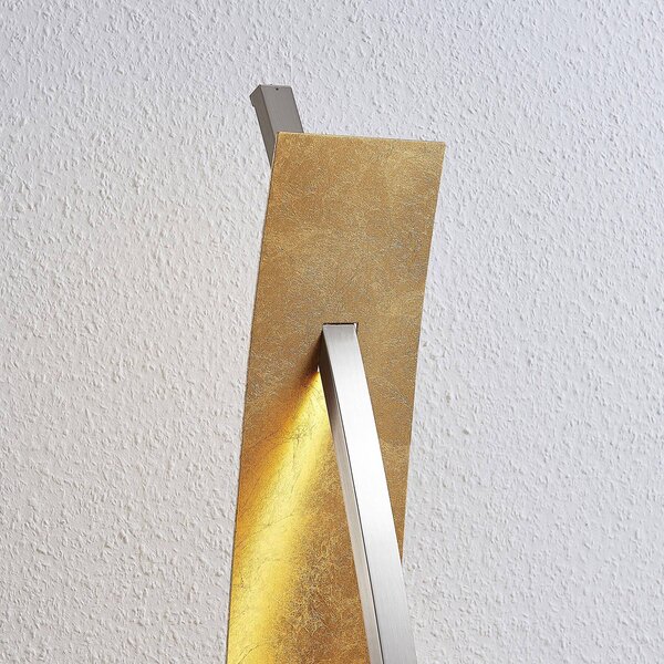 Lampa stojąca LED Marija Lucande, możliwość ściemniania, mosiężny / złoty, salon / jadalnia, metal, nowoczesny