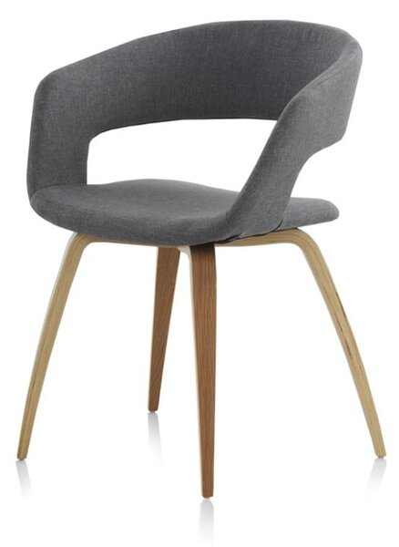 Drewniane krzesło z szarym siedziskiem Geese