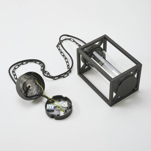 Lucande lampa wisząca zewnętrzna Ferda, 25 cm, antracyt, IP44 Ferda Lucande, możliwość ściemniania, czarny, aluminium, nowoczesny
