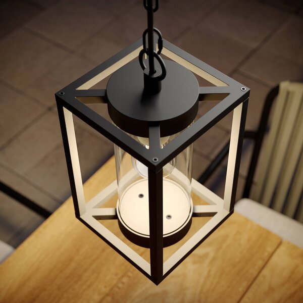 Lucande lampa wisząca zewnętrzna Ferda, 25 cm, antracyt, IP44 Ferda Lucande, możliwość ściemniania, czarny, aluminium, nowoczesny