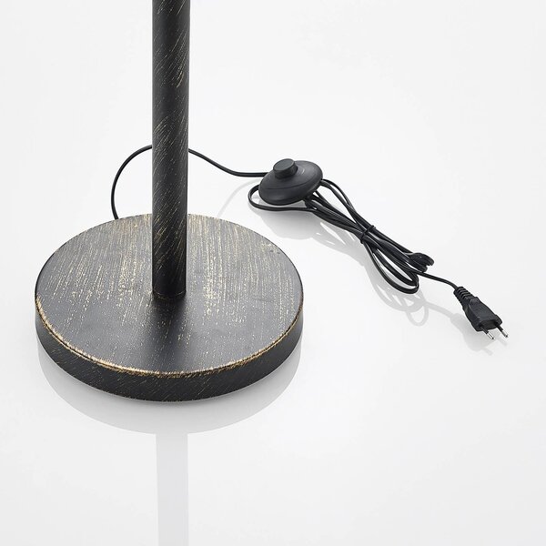 Lampa stojąca Evory Lucande, czarny, salon / jadalnia, metal, florentyński