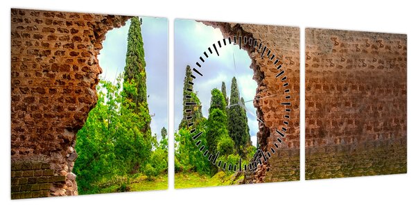 Obraz - Ogród Eden (z zegarem) (90x30 cm)