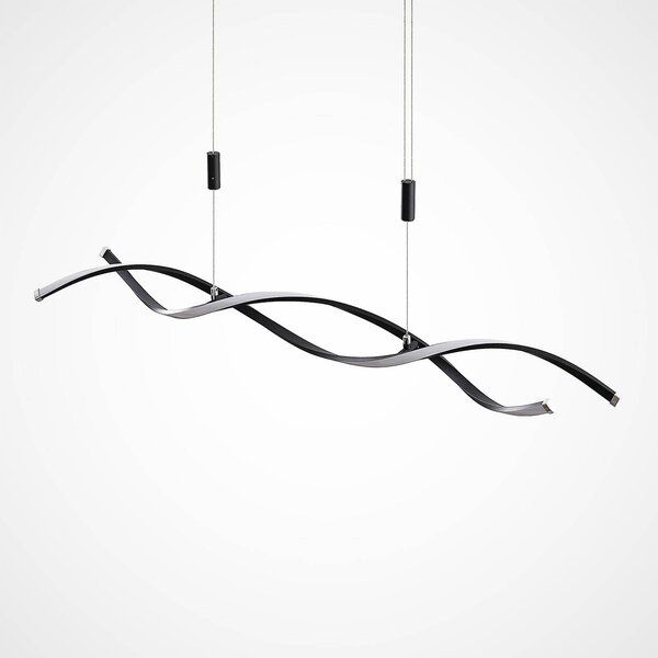 Lampa wisząca Welina Lindby, możliwość ściemniania, czarny, salon / jadalnia, metal, nowoczesny