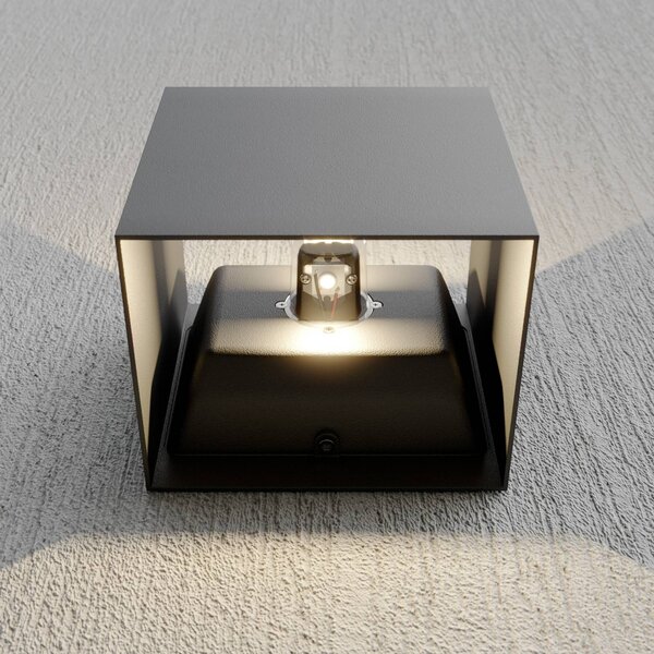 Kinkiet zewnętrzny LED Evie Lucande, aluminiowy / szary / cynkowy, aluminium, nowoczesny