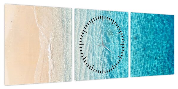 Obraz - Plaża (z zegarem) (90x30 cm)